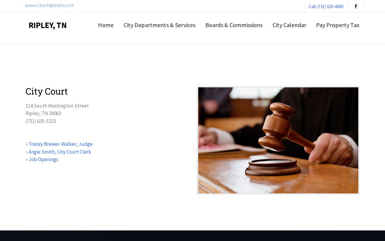 Ripley warrant records: official Ripley City Court contact page