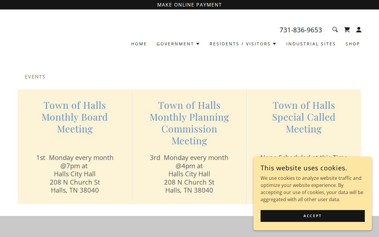 Halls warrant records: Town of Halls official website